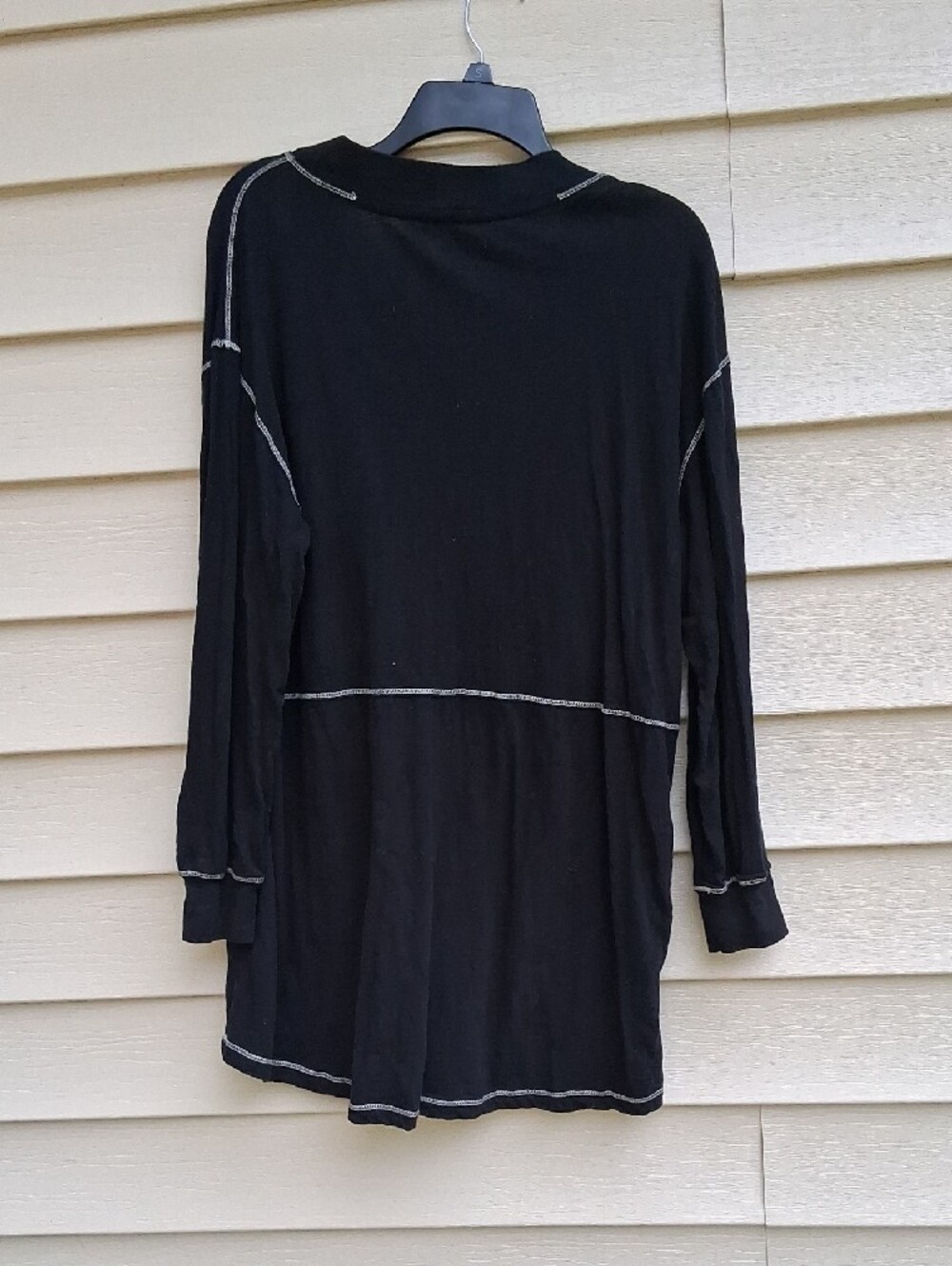 NATURAL LIFE Black V-Neck Tunic with Contrast Stitching - Picture 6 of 9